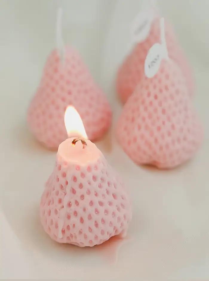 Bougies parfumées en forme de fruit mignon-parfum miel pêche