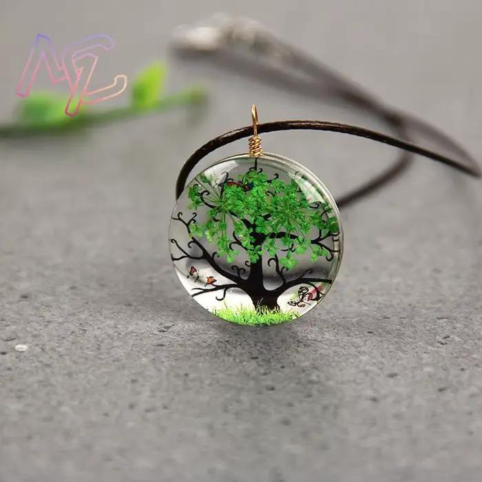 Collier pendentif arbre de vie en cristal