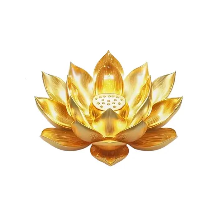 Autocollant mural amovible esthétique pour salle de bain, décoration intérieure, autocollant de toilette Lotus doré, décoration Lotus de style Zen, auto-adhésif
