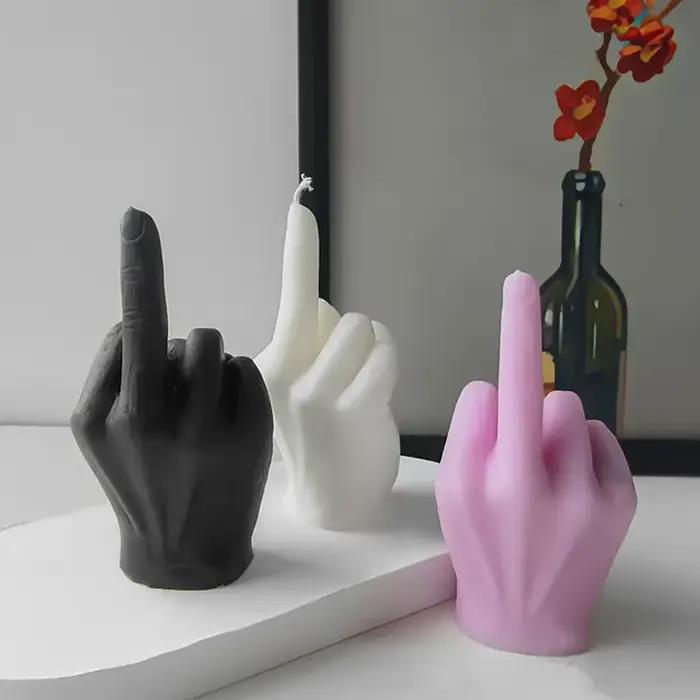 Bougies créatives universelles en forme de doigt d'honneur