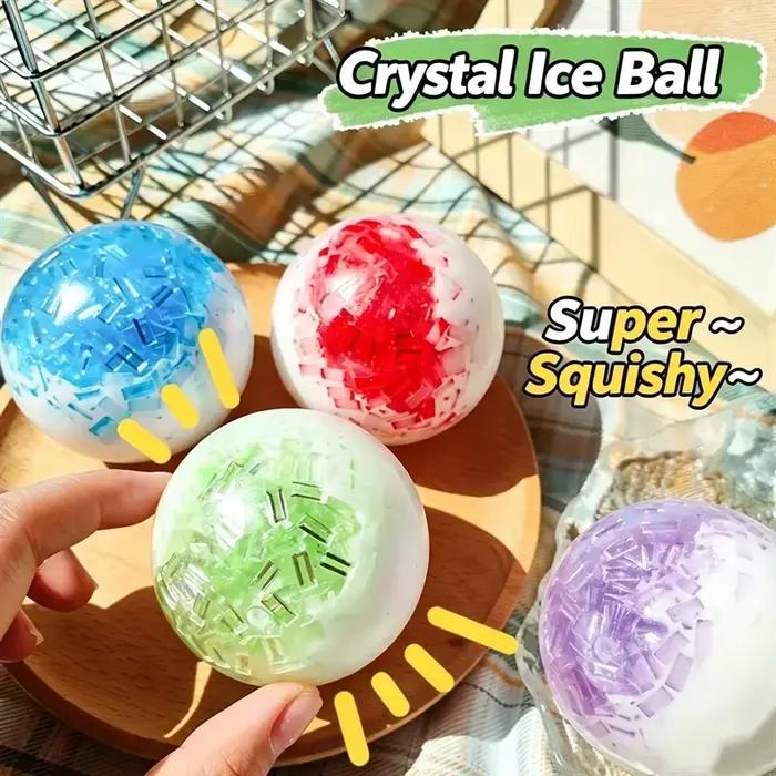 Balle anti-stress en cristal craquelé, jouet sensoriel en TPR à remontée rapide, moulable et compressible, pour soulager l'anxiété des adultes, des travailleurs et des voyageurs