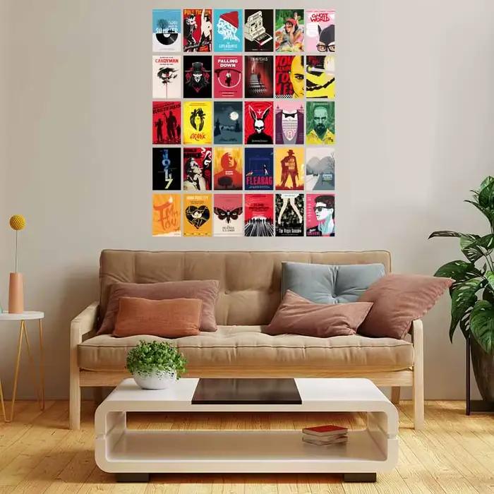 30 cartes postales sur le thème des films classiques, kit de collage mural, affiches pour décoration de salon, dortoir, peintures murales, décorations pour la maison