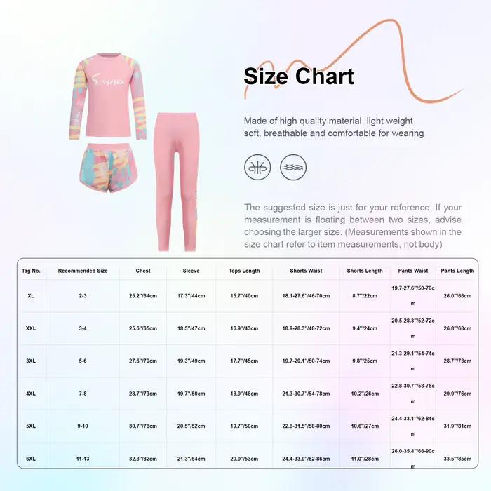 Maillot de bain 3 pièces UV pour filles, protection solaire, manches longues, protection contre les éruptions cutanées, séchage rapide, petit haut + short + pantalon, tenues