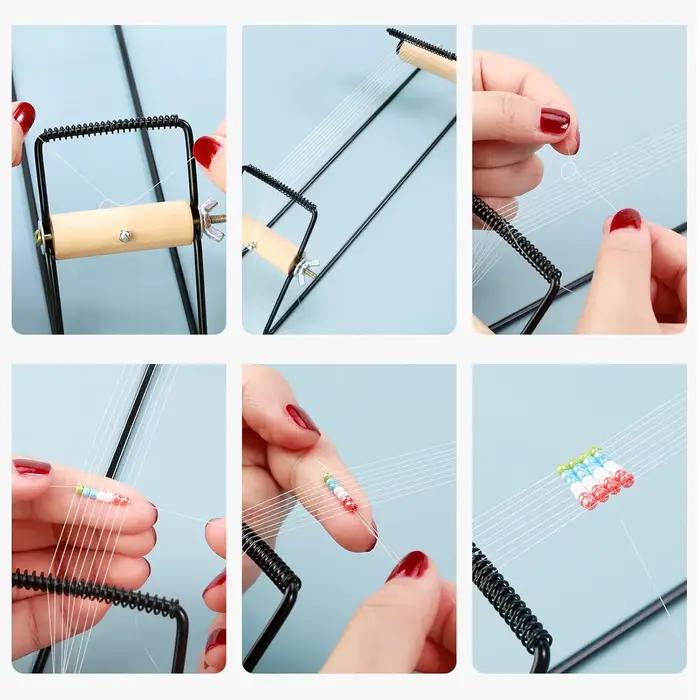 Kit de métier à tisser de perles pour bricolage, pour bijoux, Bracelets, boucles d'oreilles, colliers, fabrication de métier à tisser de perles faits à la main, Machine à tricoter, outil artisanal