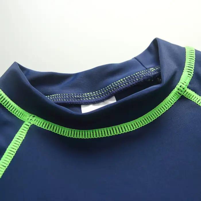 Maillot de bain à manches courtes pour enfants, maillot de bain monochrome trempé, t-shirt UV pour la natation, Rashguard pour garçons et filles, maillot de bain pour enfants de 3 à 11 ans