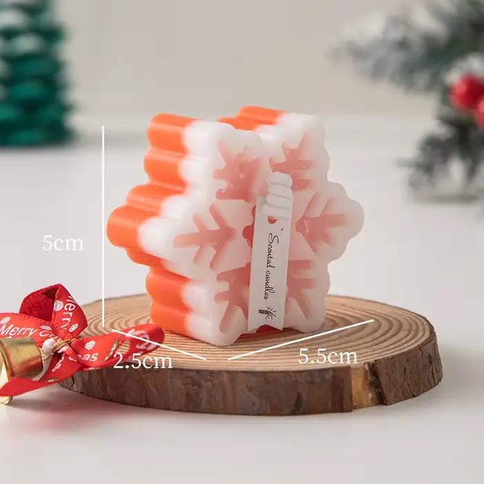 Bougies d'aromathérapie flocon de neige de noël faites à la main