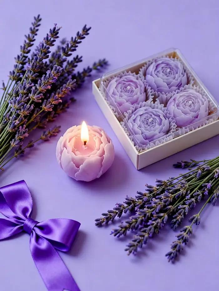 Coffret cadeau de bougies parfumées à la rose pivoine