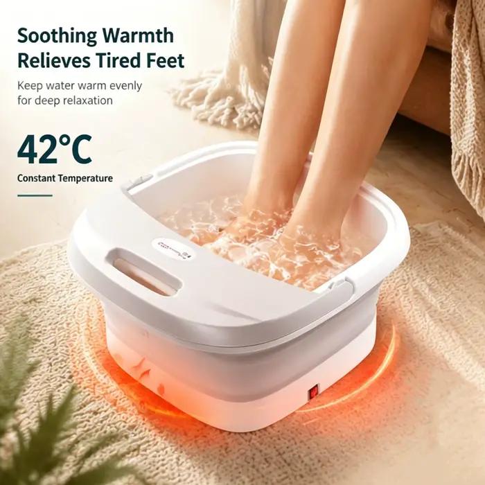Bain de pieds électrique pliable chauffant avec thérapie par lumière rouge