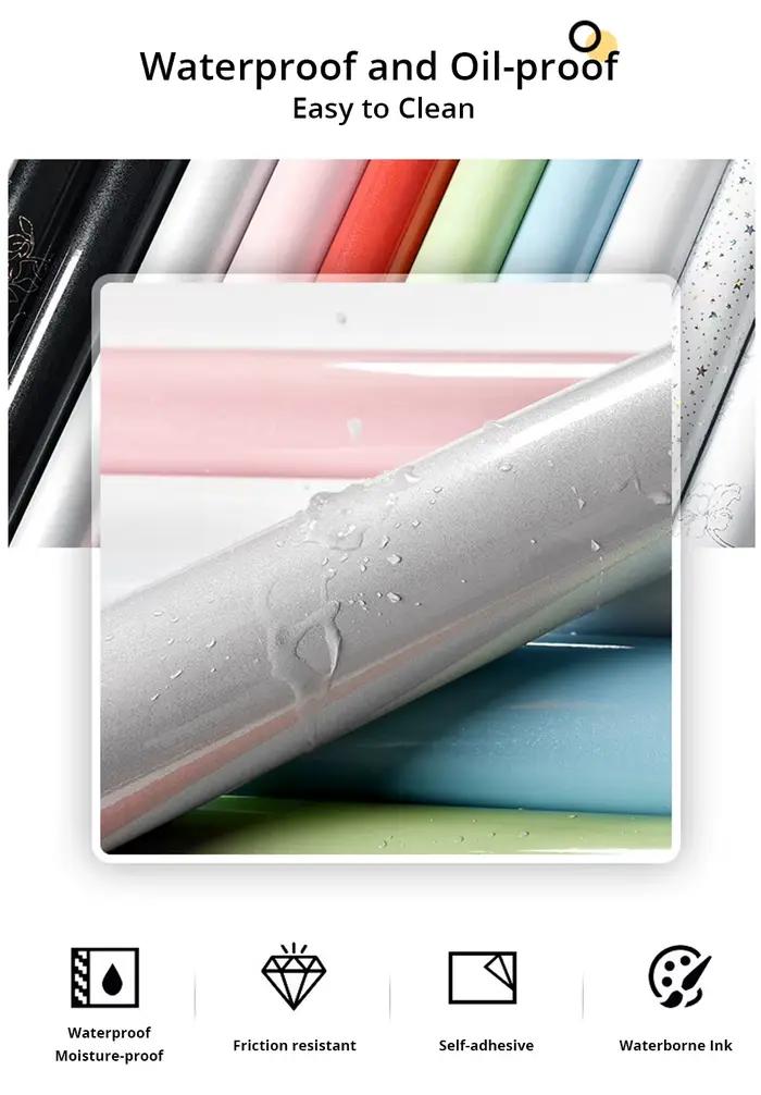 Film décoratif blanc perle pour bricolage, papier peint auto-adhésif en PVC, autocollants de rénovation de meubles, papier peint étanche pour armoire de cuisine