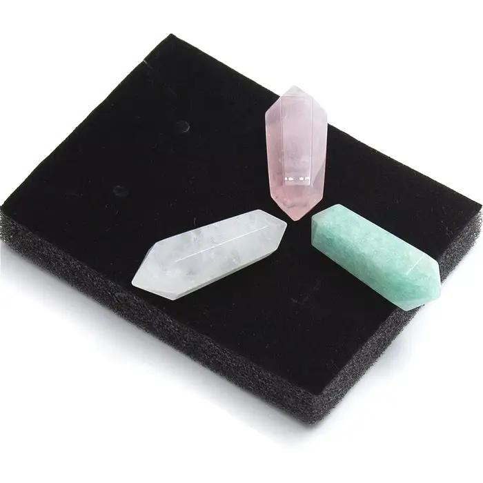 Perles de prisme hexagonales en pierre Semi-précieuse naturelle