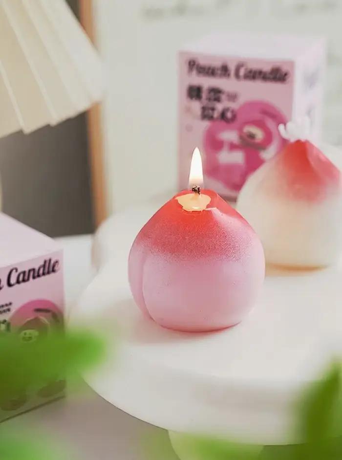 Bougies parfumées en forme de fruit mignon-parfum miel pêche