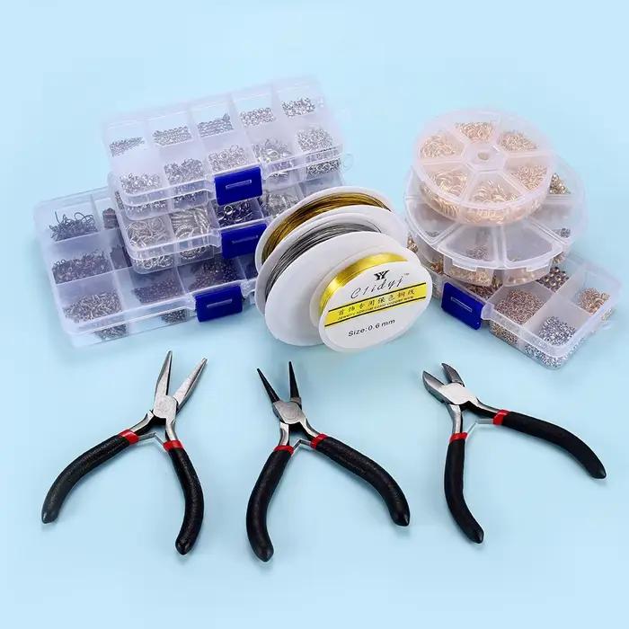Kit de fabrication de bijoux en acier inoxydable, 352 – 950 pièces, fermoirs à homard, anneaux de saut, sertissages d'extrémité, fermoirs à perles pour bricolage