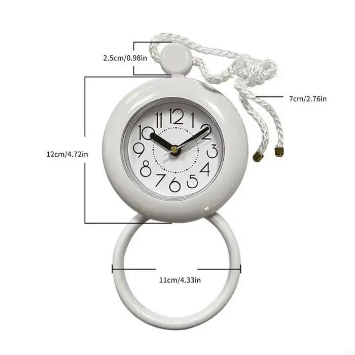 Horloge murale salle bain, horloge analogique ronde suspendue avec conception étanche, mécanisme à faible bruit, boîtier