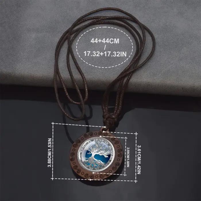 Collier Cabochon en verre arbre de vie