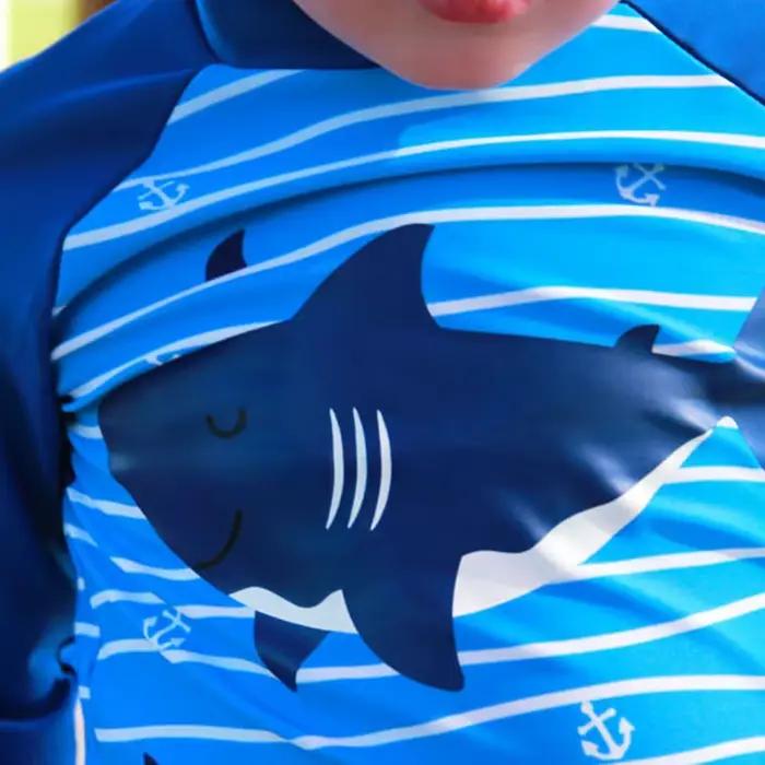 2025 garçons maillot de bain deux pièces ensemble 3 à 4 5 6 7 8 9 10 11 12 ans enfant en bas âge requin imprimé Infantil à manches longues enfants maillots de bain