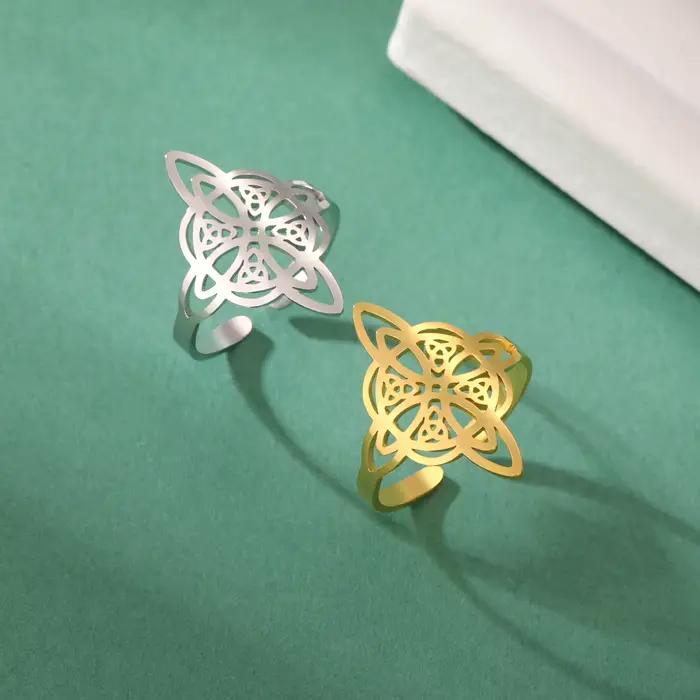 Bague à nœud celtique en acier inoxydable