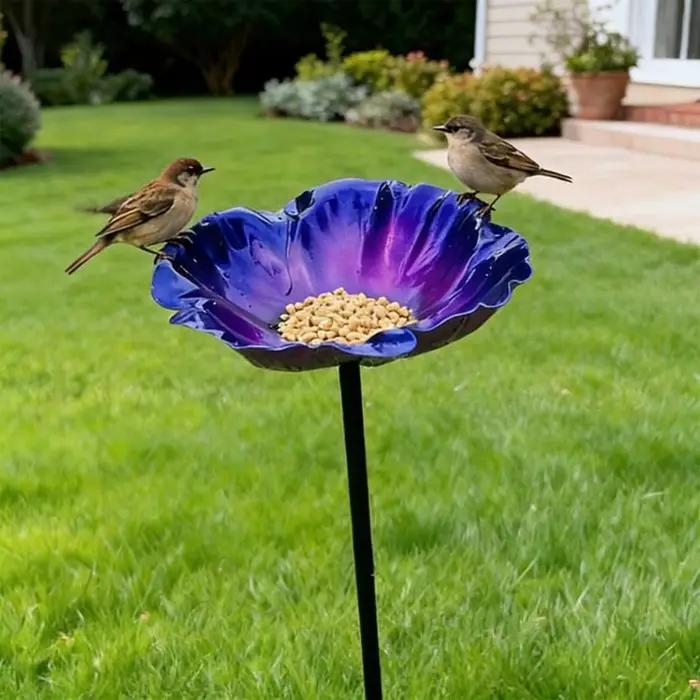 Bain d'oiseaux pour l'extérieur, bol pour bain d'oiseaux avec piquet de jardin, pour cour, jardin, patio, allée