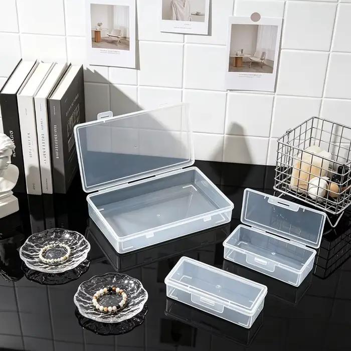 Une grande boîte + 4 petites boîtes de rangement pour bijoux, boîtes de rangement transparentes à compartiments individuels, avec de petites boîtes en plastique à l'intérieur