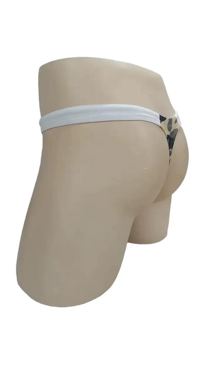 Maillot de bain string pour homme BOYTHOR avec bords étroits, design à cordon de serrage à séchage rapide, motif camouflage