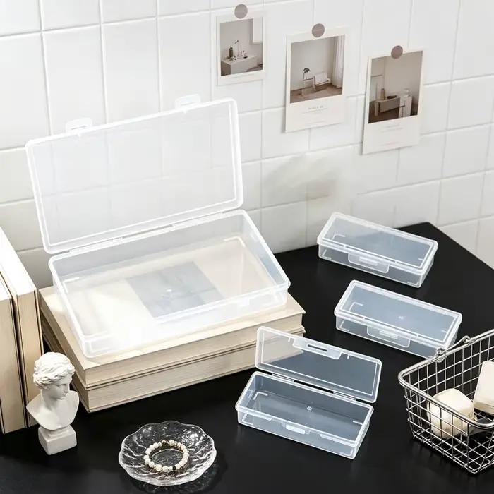 Une grande boîte + 4 petites boîtes de rangement pour bijoux, boîtes de rangement transparentes à compartiments individuels, avec de petites boîtes en plastique à l'intérieur