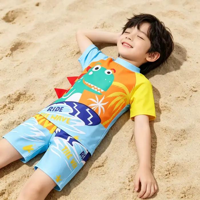 Maillots de bain pour garçons, enfants, tout-petits, de 3 à 4, 5, 6, 7, 8, 9, 10, 11, 12 ans, maillots de bain amusants pour garçons, 3 pièces, short, maillot de bain d'été, protection UV