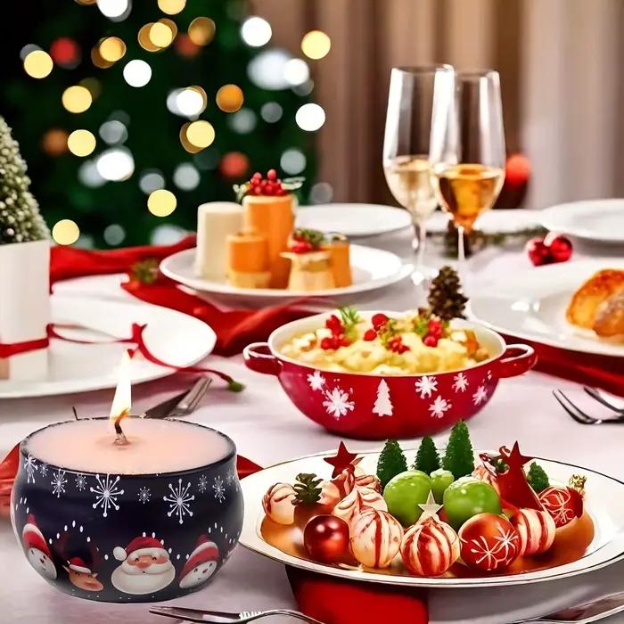 Pots de bougies de noël festifs, 10 pièces, boîtes en fer blanc en métal, 2.2oz, parfaits pour la fabrication de bougies, les décorations, les fêtes et les pots cadeaux