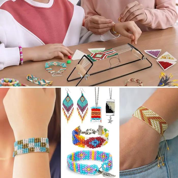 Kit de métier à tisser de perles pour bricolage, pour bijoux, Bracelets, boucles d'oreilles, colliers, fabrication de métier à tisser de perles faits à la main, Machine à tricoter, outil artisanal