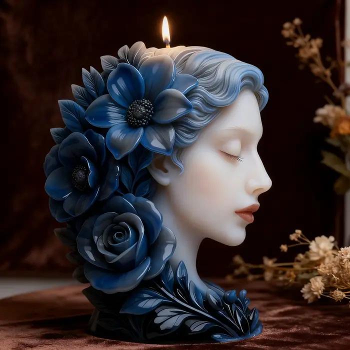 Ces moules à bougies de déesse florale d'art de niche sont résistants à la chaleur et réutilisables