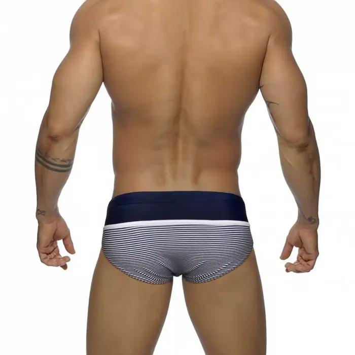 Nouveaux hommes rayé slip de bain été Spa maillot de bain Sexy taille basse Mayo maillots de bain mâle pochette améliorer Sport plage Surf troncs