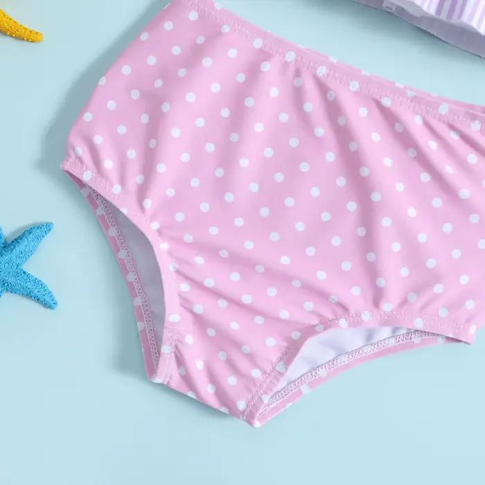 2025 maillot de bain pour petites filles été enfant en bas âge filles imprimé nœud papillon deux pièces maillots de bain filles taille 6 maillots de bain arc-en-ciel