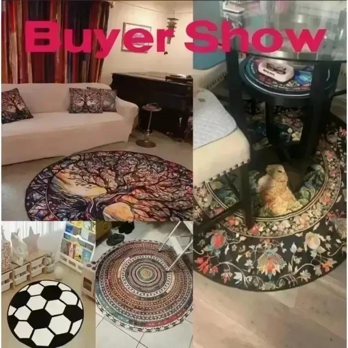 Tapis rond vert foncé de couleur unie, en peluche douce, antidérapant, élégant, moderne, pour salon, chambre à coucher, décoration de la maison