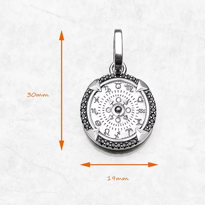 Pendentif talisman éléments de la nature noir
