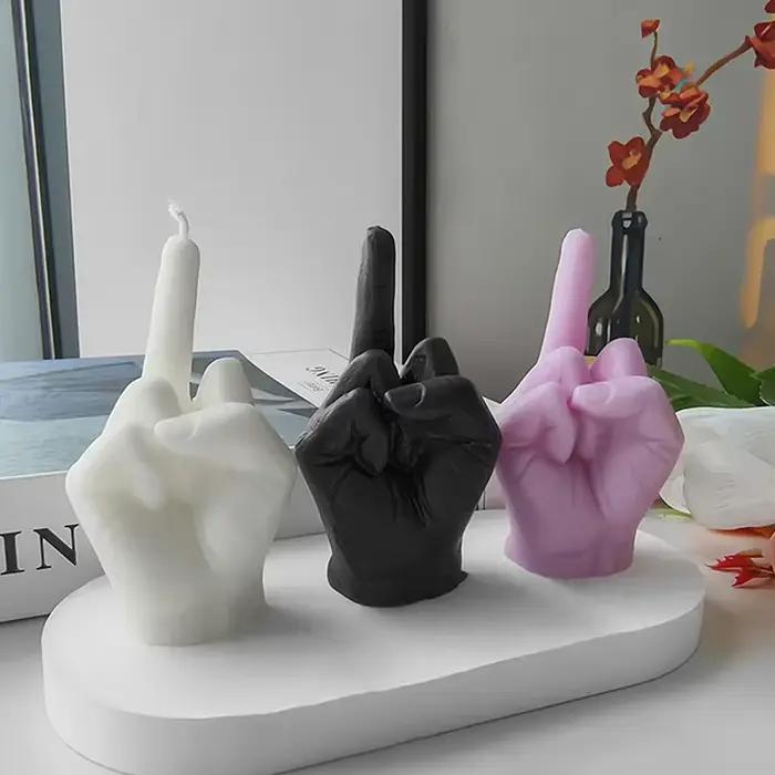 Bougies créatives universelles en forme de doigt d'honneur