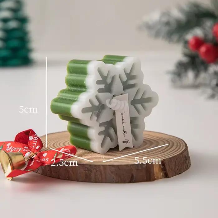 Bougies d'aromathérapie flocon de neige de noël faites à la main