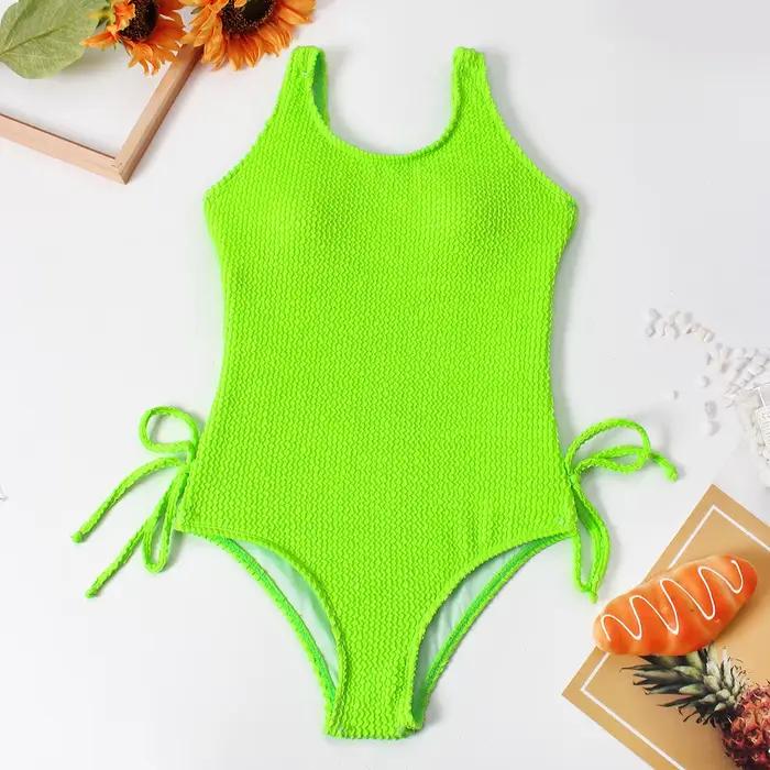 Néon filles adolescents une pièce maillot de bain 7-12 ans été maillots de bain pour enfants maillots de bain pour enfants sport maillots de bain Monokini