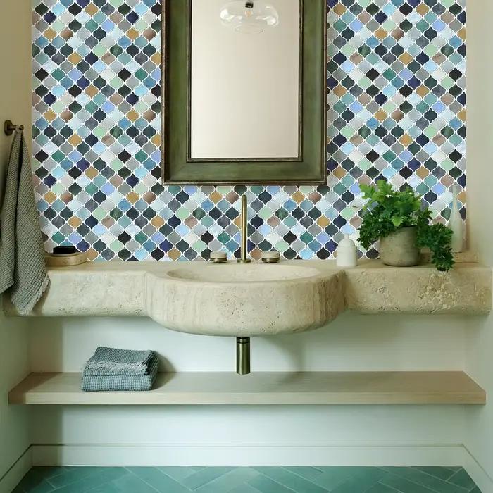 Carrelage de dosseret à peler et coller, carreaux de dosseret en marbre pour cuisine HOWall