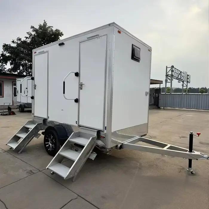 Remorque de toilettes mobiles VIP de luxe, salle de bain préfabriquée pour mariage, fête, concert, confort haut de gamme, ensemble complet, vente personnalisée