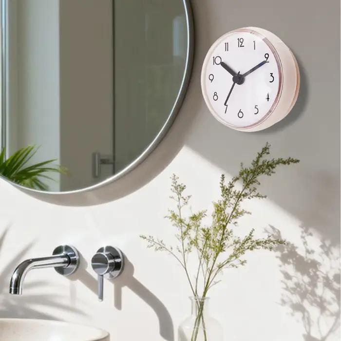 Horloge de douche murale numérique décorative étanche avec ventouse pour salle de bain, piscine, miroir, réfrigérateur