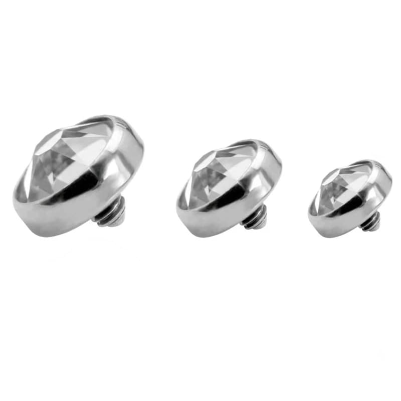Alisouy 1 pièce G23 Acier Inoxydable Piercing Micro Dermal Anchor avec Zircon Cristal, Surface Derma