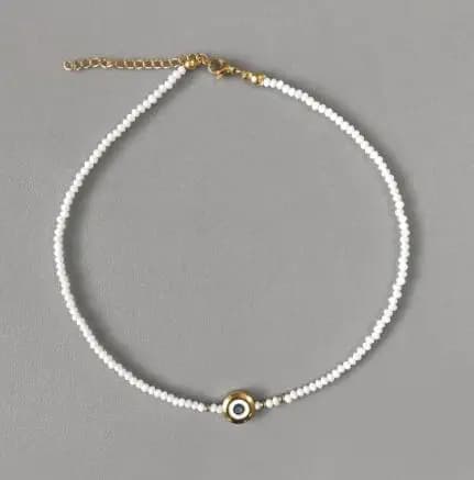Bijoux bohème en perles de pierre colorée, breloque Vintage, pendentif mauvais œil, ras du cou pour