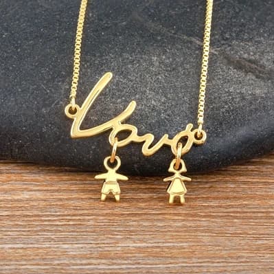 Nidin – collier plaqué or exquis pour maman et fille, pendentif pour fille et garçon, chaîne ras du