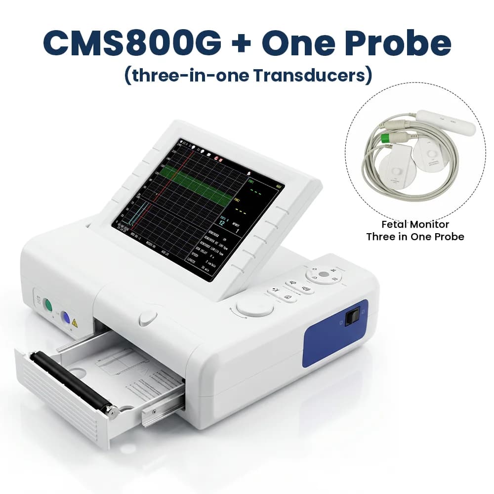 Moniteur fœtal CMS800G, sonde jumelle, navigation en temps réel, FHR anormal, TOCO,FMOV, transducteu