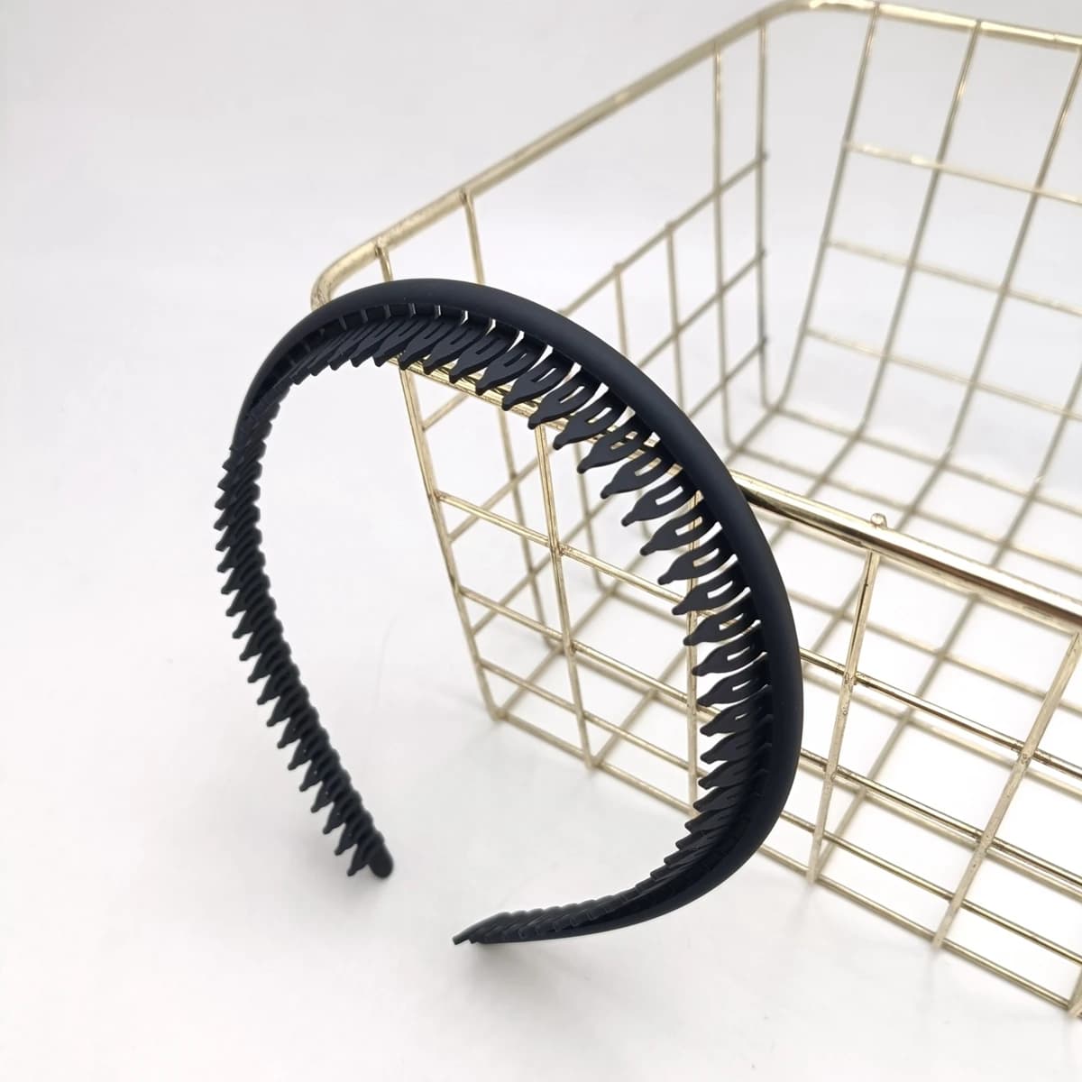 Bandes de cheveux à lunette givrée pour femmes, couleur unie, antidérapantes, bord fin, cerceau, den