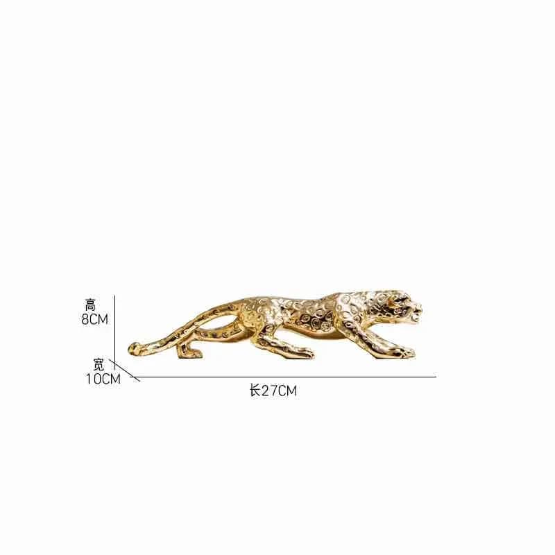 Ornements de statue de léopard, figurine d'animal, décoration artisanale de bureau pour meuble TV, d