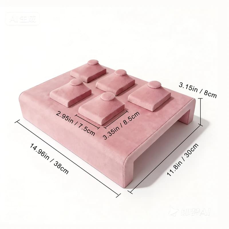 Présentoir à bijoux en cuir blanc et velours rose, Nouveauté 2026, Luxe pour colliers, pendentifs, b