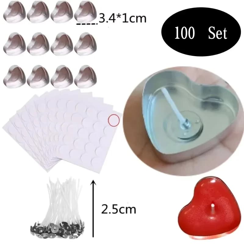 AfricTea-Boîte Circulaire en Aluminium avec Mèche 100 Autocollant 100, Conteneur de Bougie de Soja,