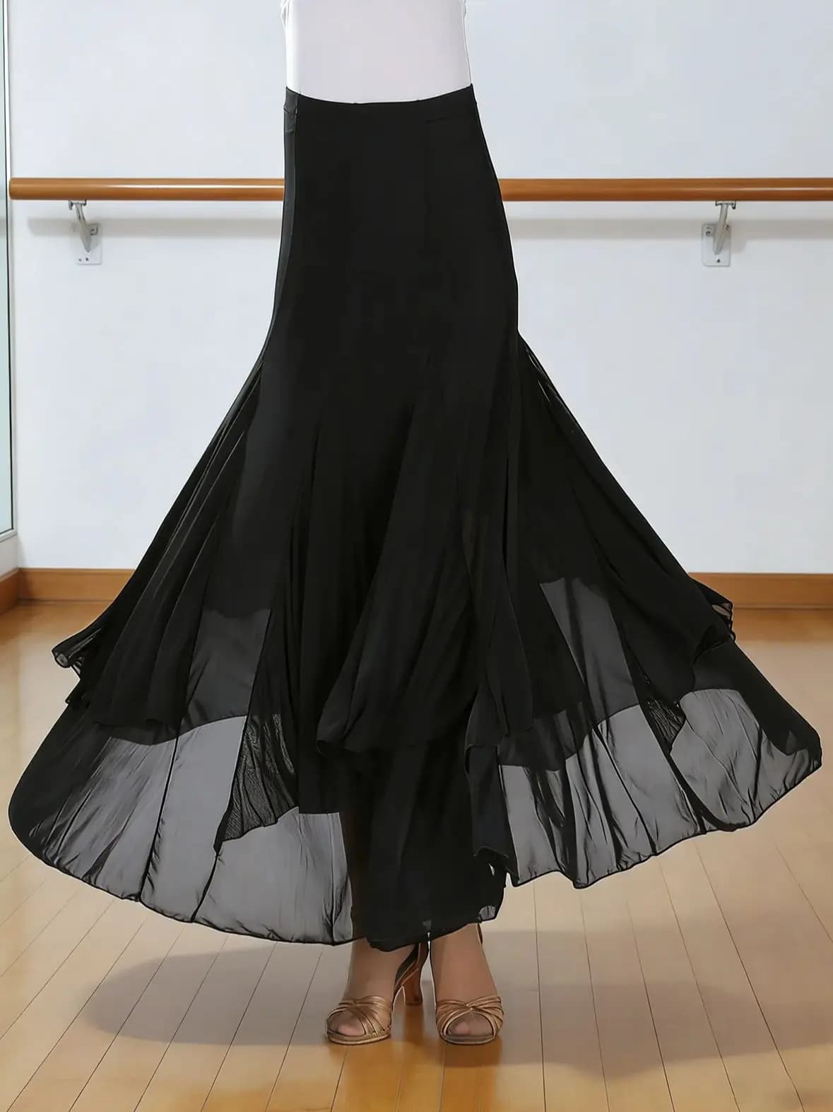 Jupe longue en tulle élégante pour la danse de salon, la valse et les soirées dansantes
