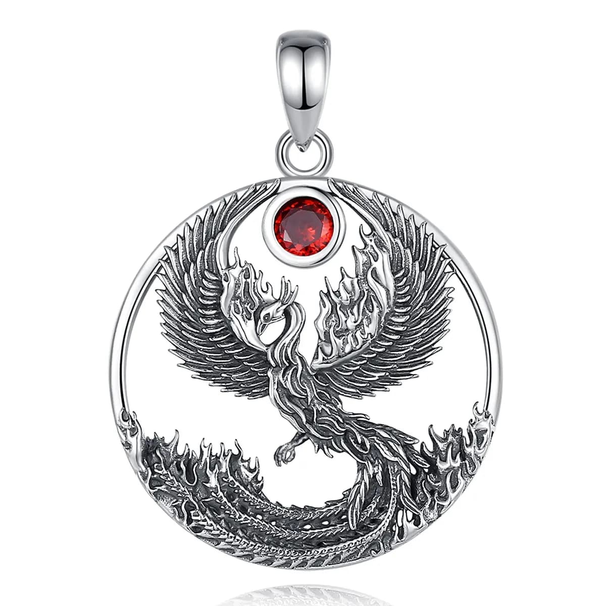 Eudora réel 925 en argent Sterling Phoenix collier pour femmes homme Vintage soleil Phoenix pendenti