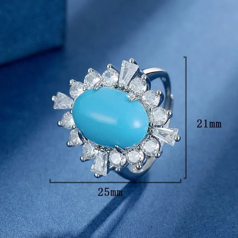 Andara Light luxe 925 en argent sterling collier boucles d'oreilles bague Paraiba bleu plein diamant