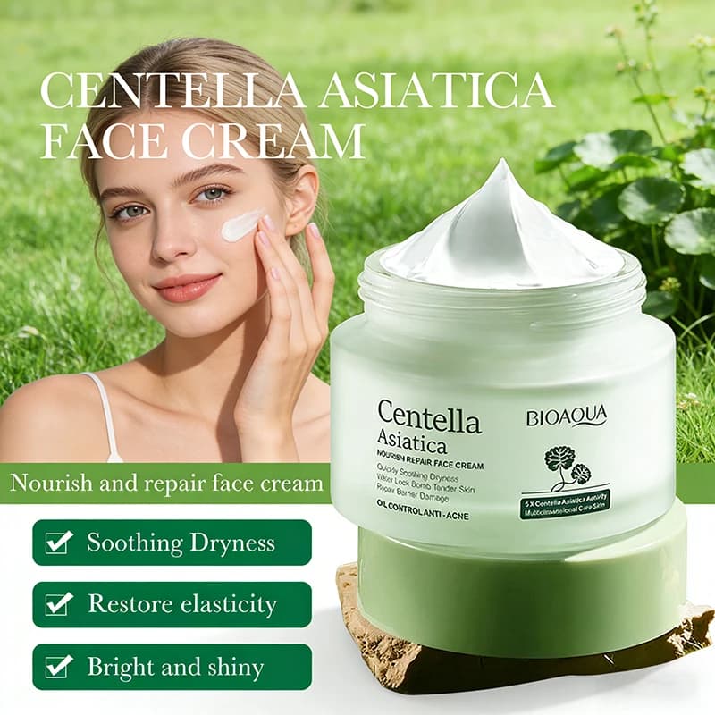 Crème pour le visage à la Centella asiatica BIOAQUA, hydratante, blanchissante, anti-âge, anti-acné,